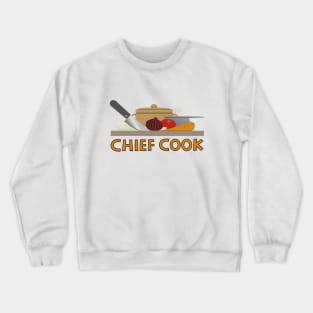 CHIEF COOK Typography+Illustration Crewneck Sweatshirt